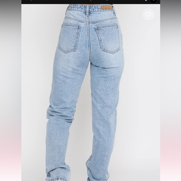 White Fox Boutique Light Blue Straight Leg Jeans - Picture 3 of 6